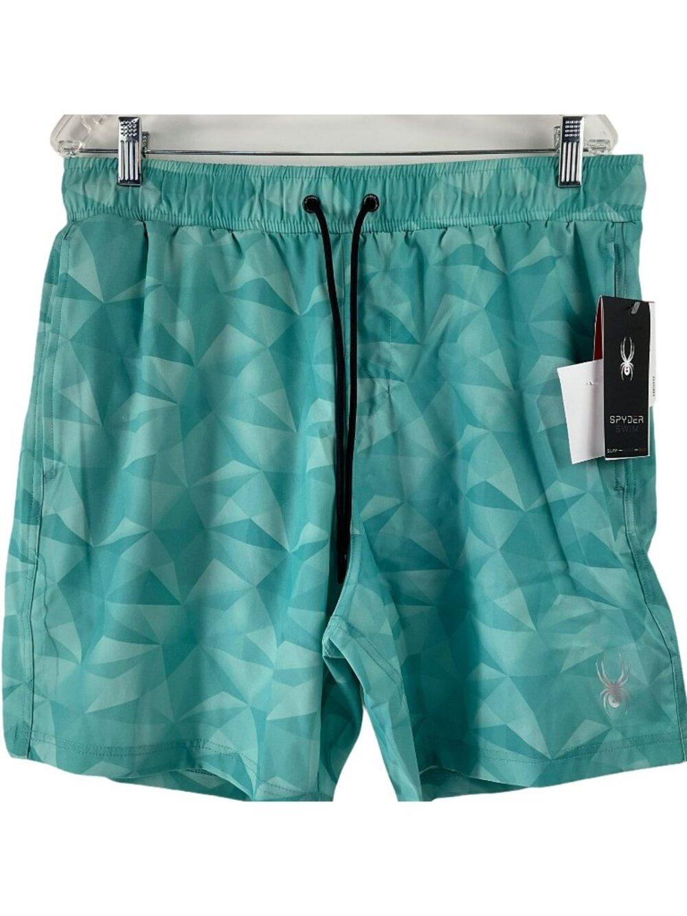 Spyder Men's Teal Swim Trunks Lined Board Shorts Kaleidoscope Surf Sand Sun Nwt